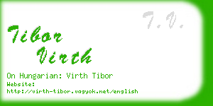tibor virth business card